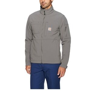 Carhartt Mens Rough Cut Softshell Jacket Gray Full Zip Mock Neck Utility Coat XL